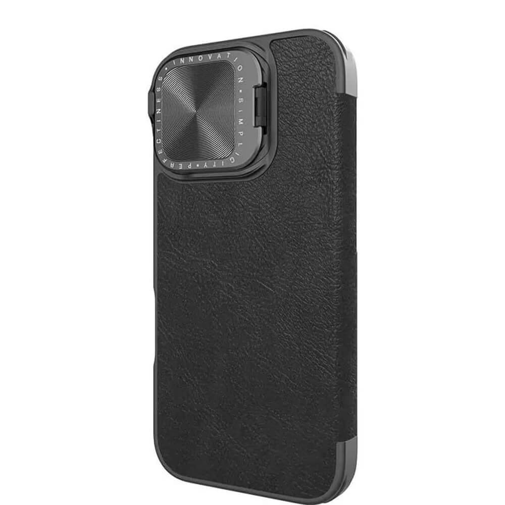 Nillkin iPhone 16 Qin Prop Leather Θήκη Βιβλίο με Κάλυμμα για την Κάμερα - Black