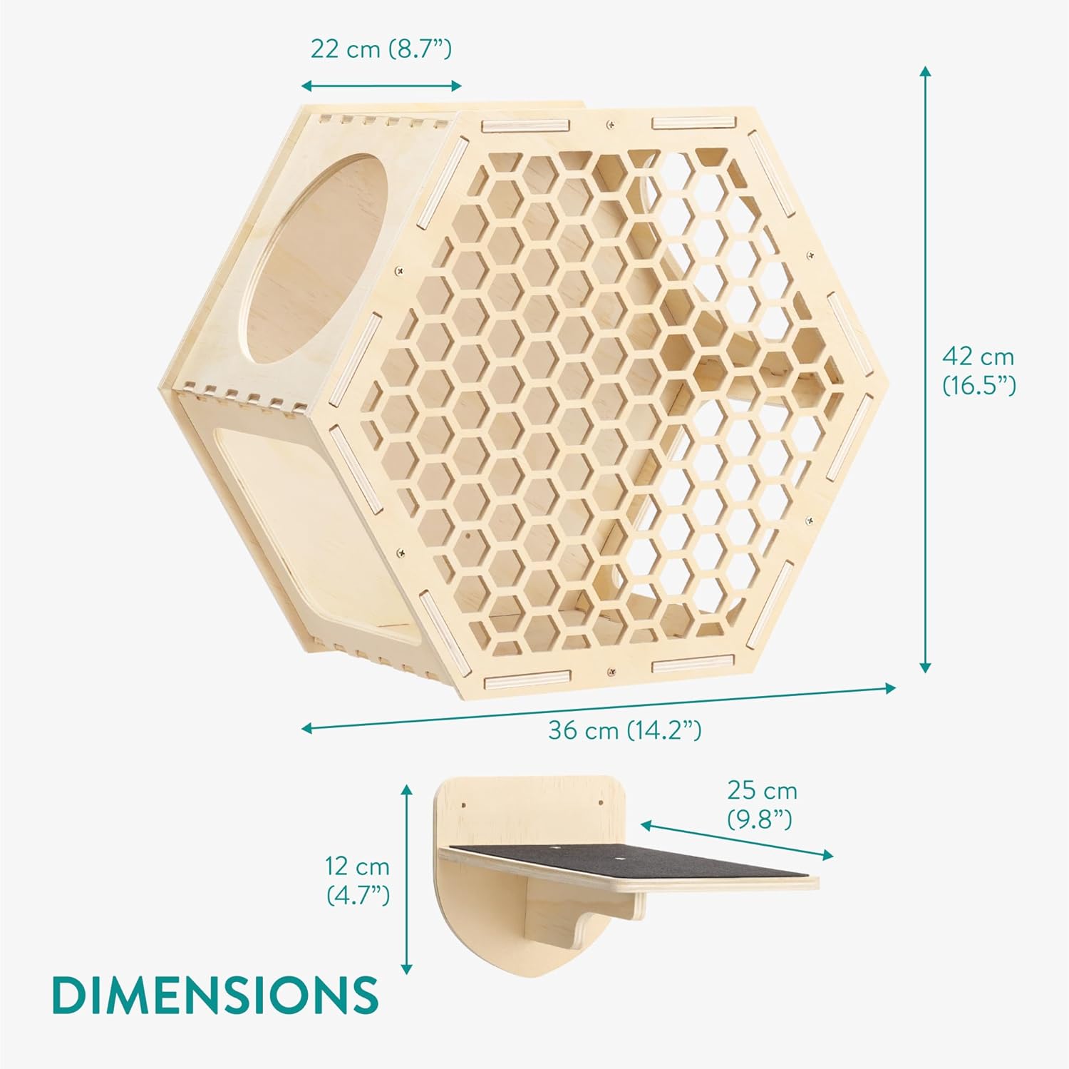 Navaris Επιτοίχιο Σετ 4 Τεμαχίων Αναρρίχησης για Γάτες - Light Brown - 61700.01