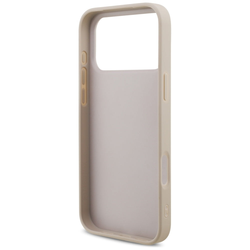 Guess iPhone 17 Pro Max - 4G Strap 4G Classic Logo - Σκληρή Θήκη με Επένδυση Συνθετικού Δέρματος και Λουράκι - Pink - GUHCP17XP4GMGSP