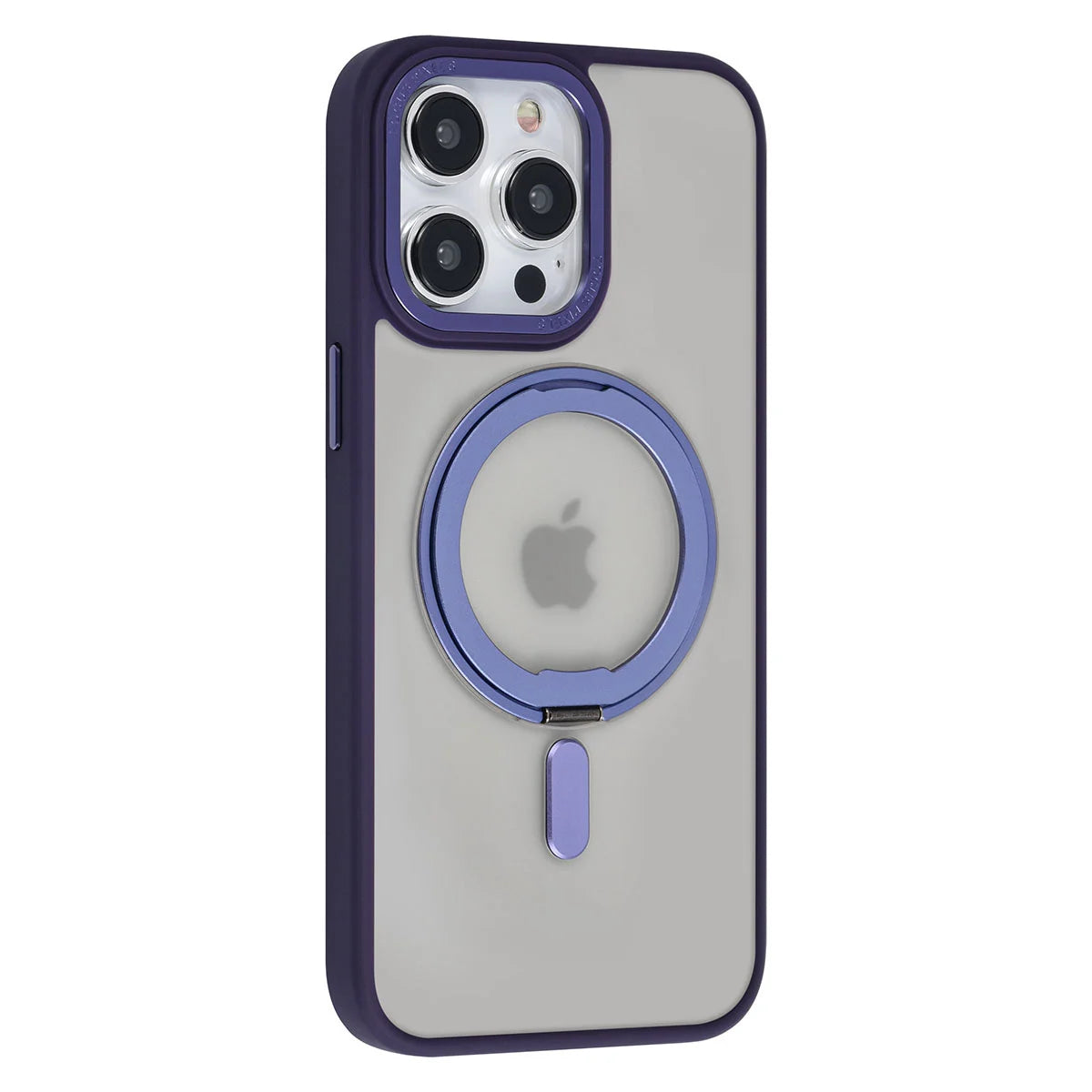 Tuniq iPhone 15 Pro Max - Σκληρή MagSafe Θήκη με Περιστρεφόμενο Δαχτυλίδι Συγκράτησης - Ημιδιαφανή / Μοβ