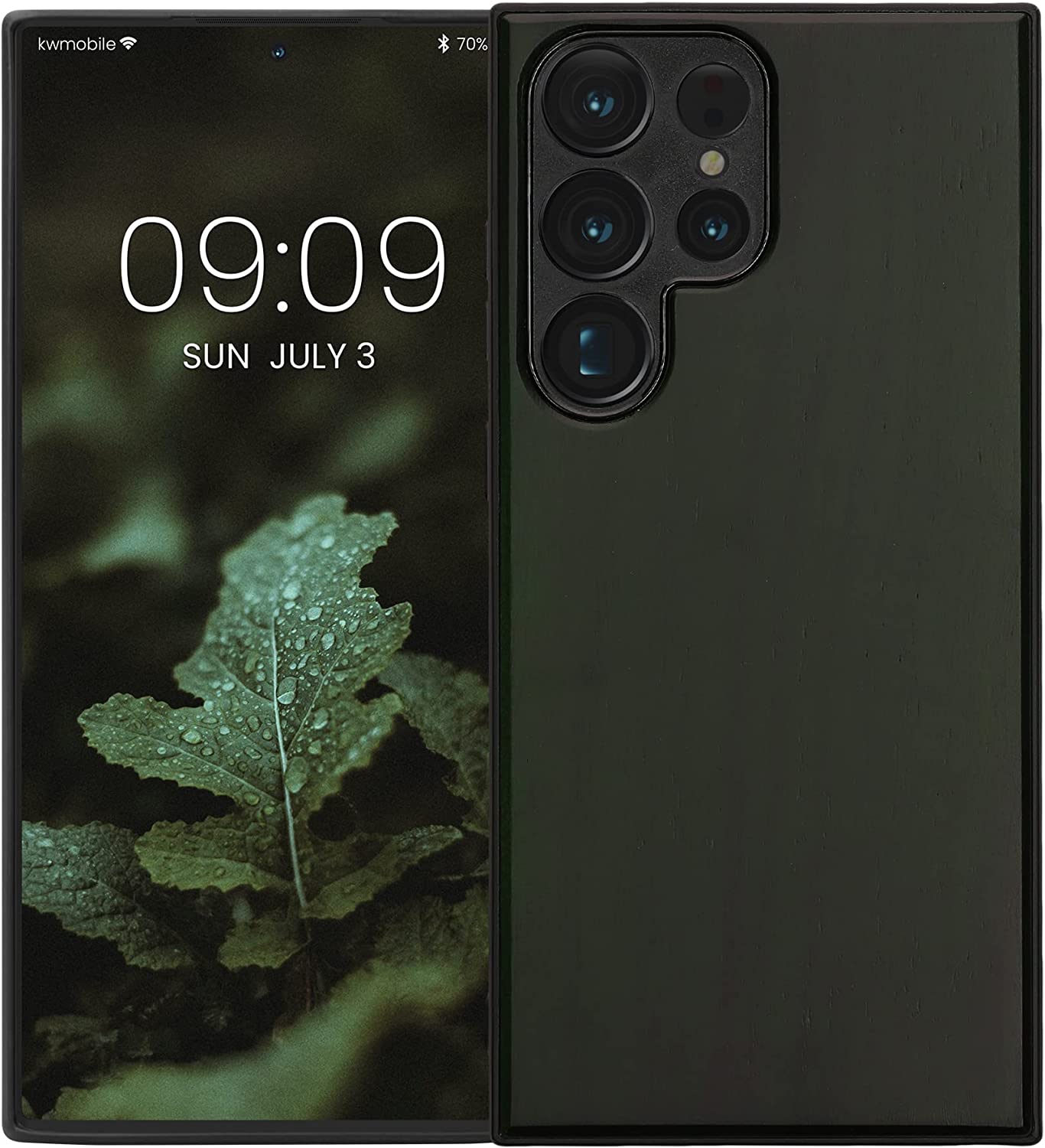 KW Samsung Galaxy S23 Ultra Θήκη από Φυσικό Ξύλο - Dark Green - 60296.80