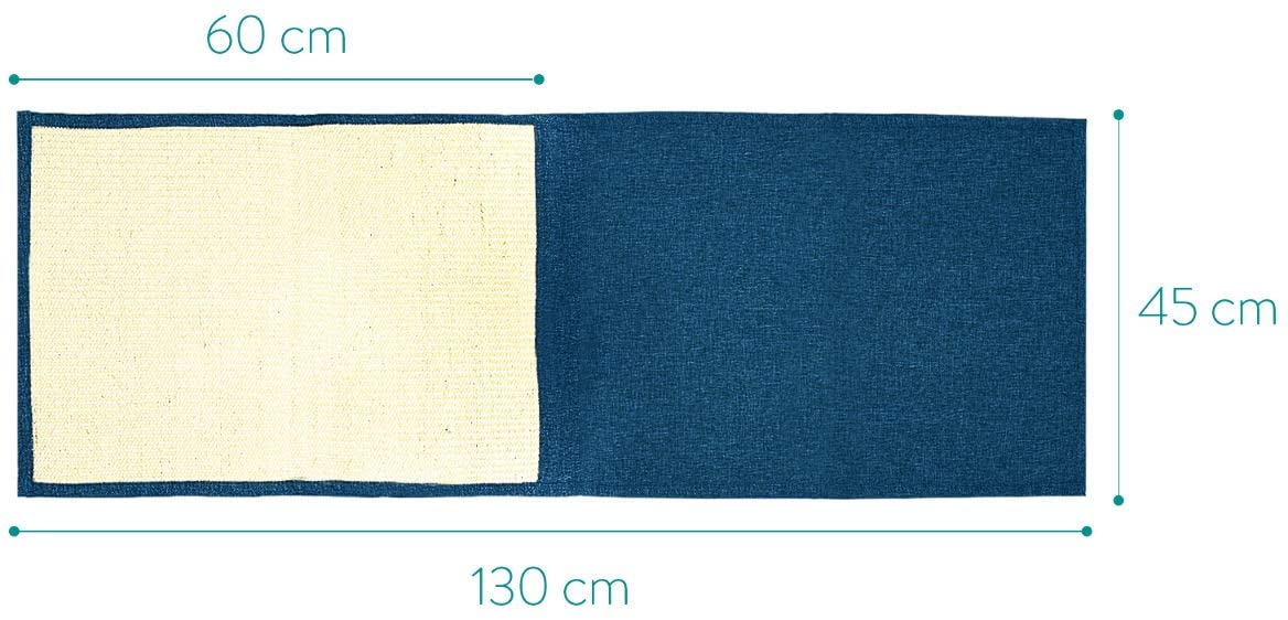 Navaris Cat Scratch Mats Sofa Shield Σετ με 2 Προστατευτικά Καναπέ από Γρατζουνιές Γάτας - 130 x 45 cm - Blue / White - 46354.04.17