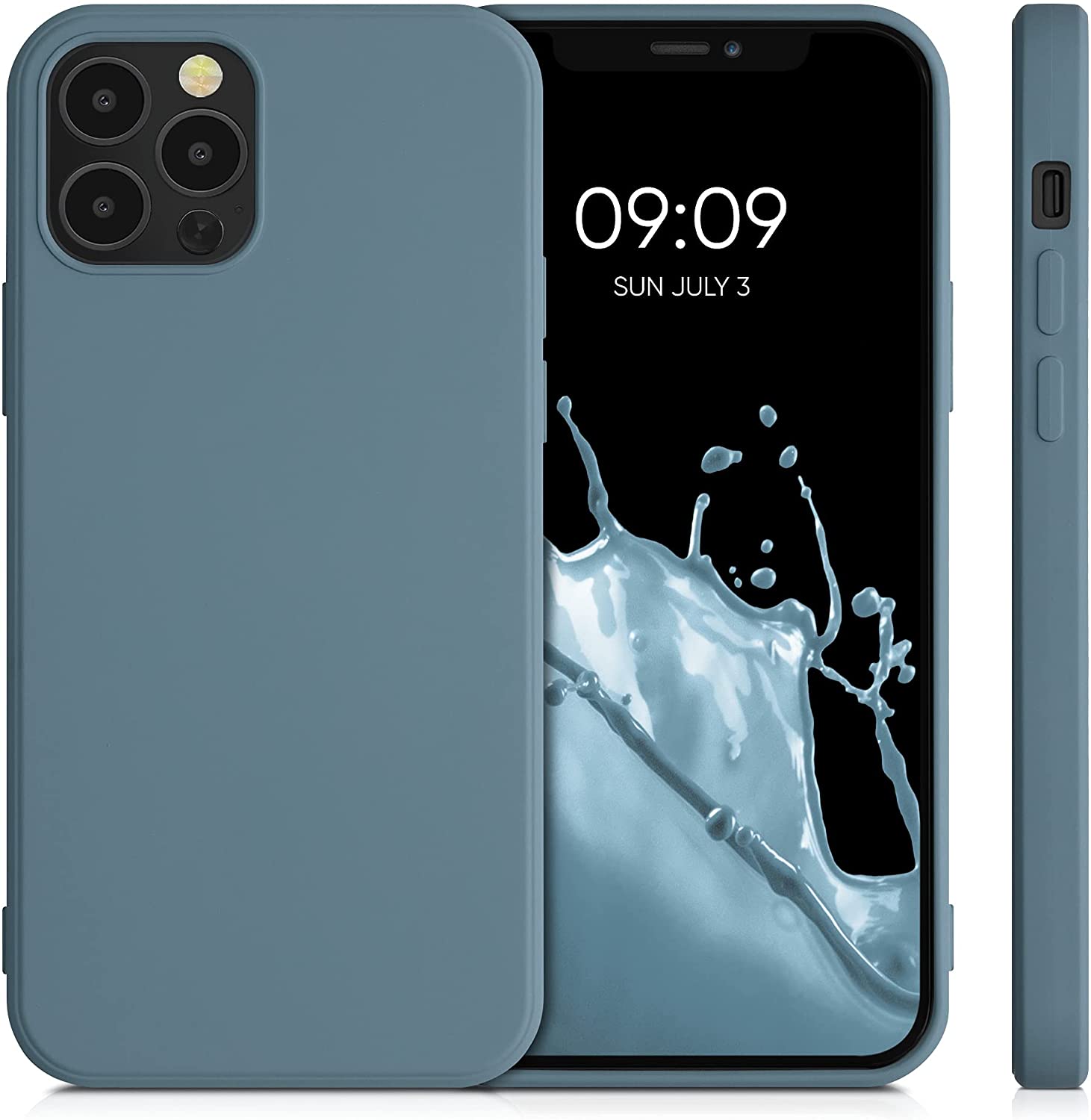 KW iPhone 12 / iPhone 12 Pro Θήκη Σιλικόνης Rubberized TPU - Stone Blue - 53844.206