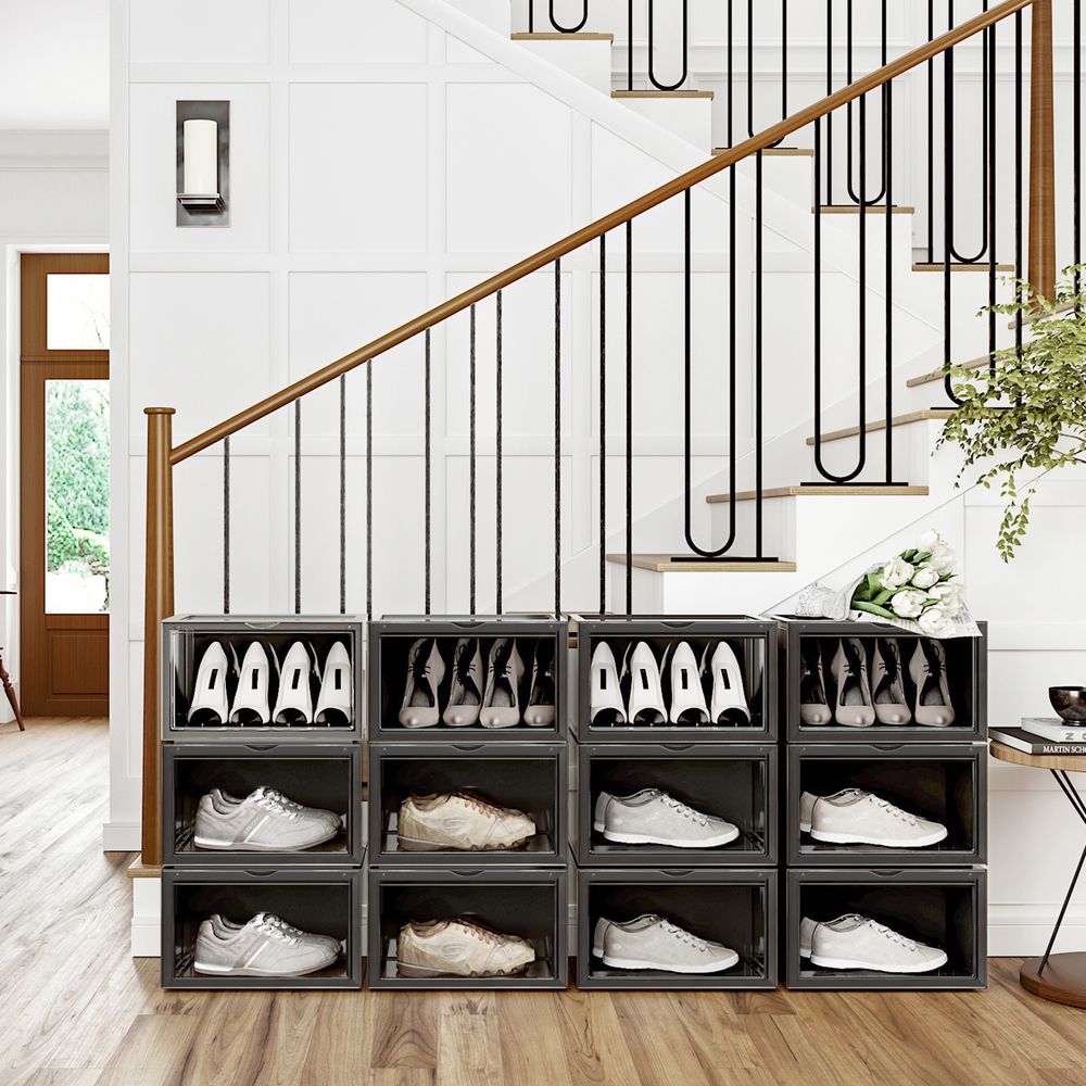 Songmics Σετ με 6 Κουτιά Αποθήκευσης Υποδημάτων - Black - LSP06CB