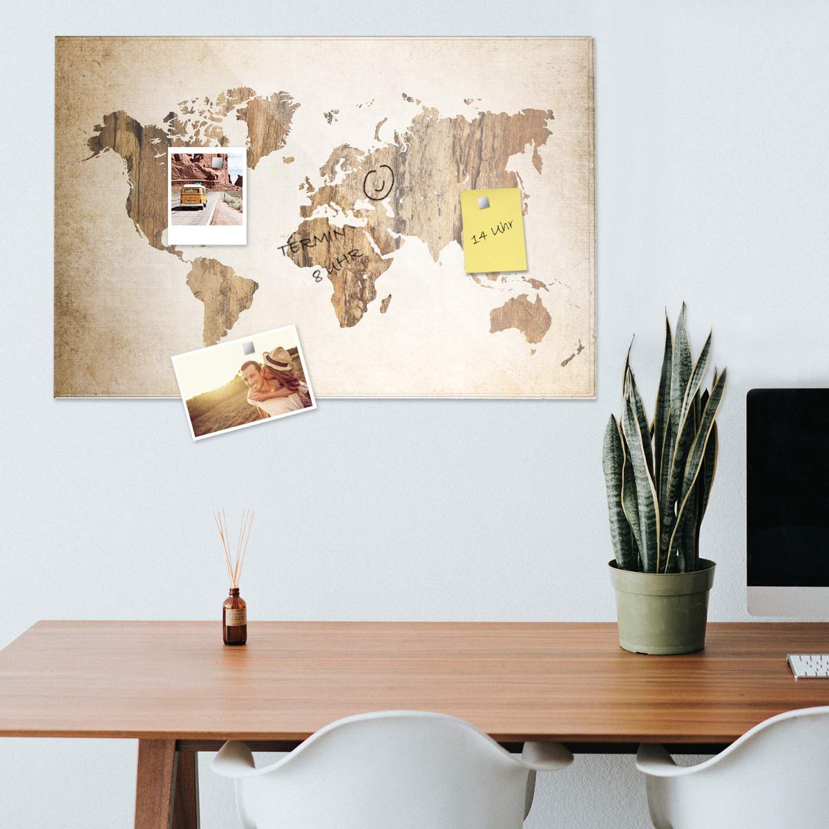 Navaris Μαγνητικός Γυάλινος Πίνακας - 90 x 60cm - Design World Map - 45723.07