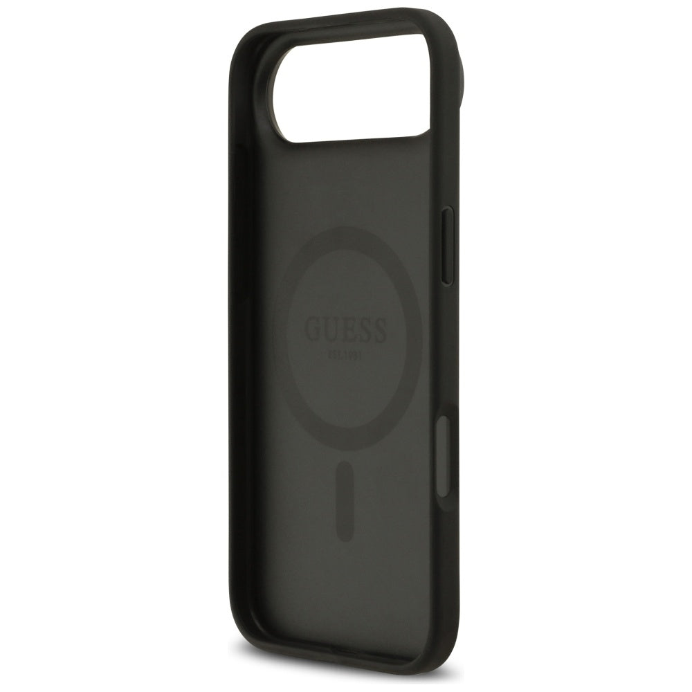 Guess iPhone Air - 4G Circle Classic Logo MagSafe - Θήκη με Επένδυση Συνθετικού Δέρματος - Black - GUHMP17MP4PGRSGK