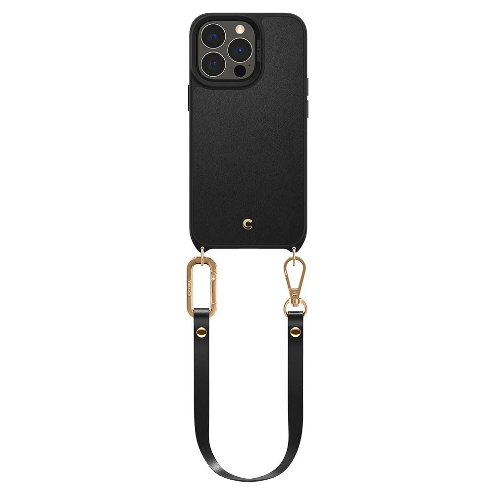 CYRILL iPhone 13 Pro Classic Charm Σκληρή Θήκη με Πλαίσιο Σιλικόνης και Λουράκι - Black