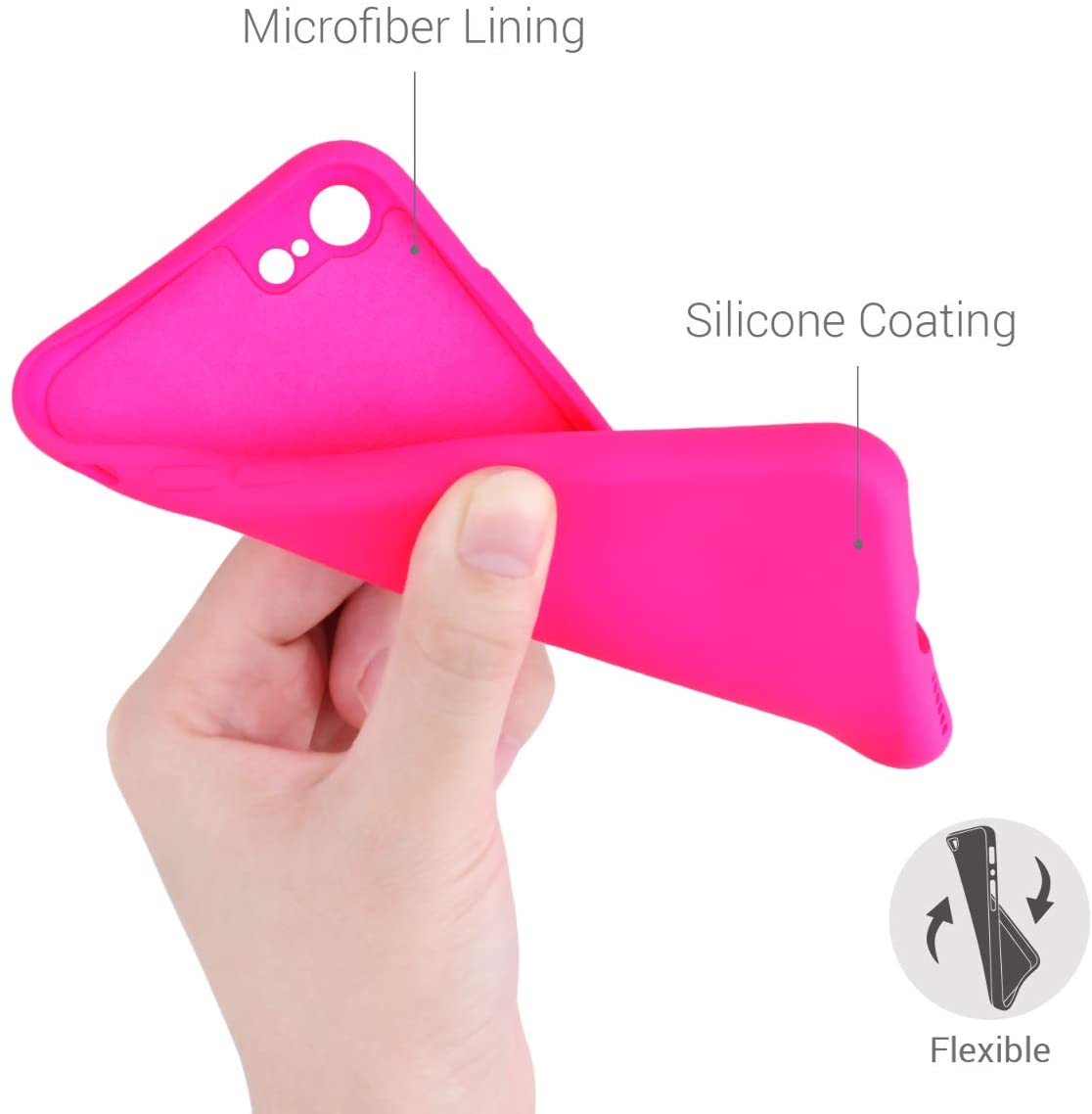 KW iPhone SE 2022 / SE 2020 / 7 / 8 Θήκη Σιλικόνης Rubberized TPU - Neon Pink - 49979.77