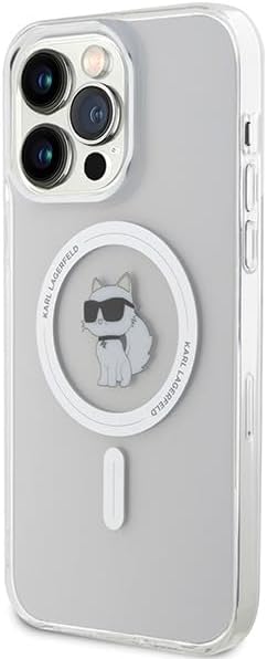Karl Lagerfeld iPhone 15 Pro Max - IML Choupette Magsafe Σκληρή Θήκη με Πλαίσιο Σιλικόνης και MagSafe - Διάφανη - KLHMP15XHFCCNOT