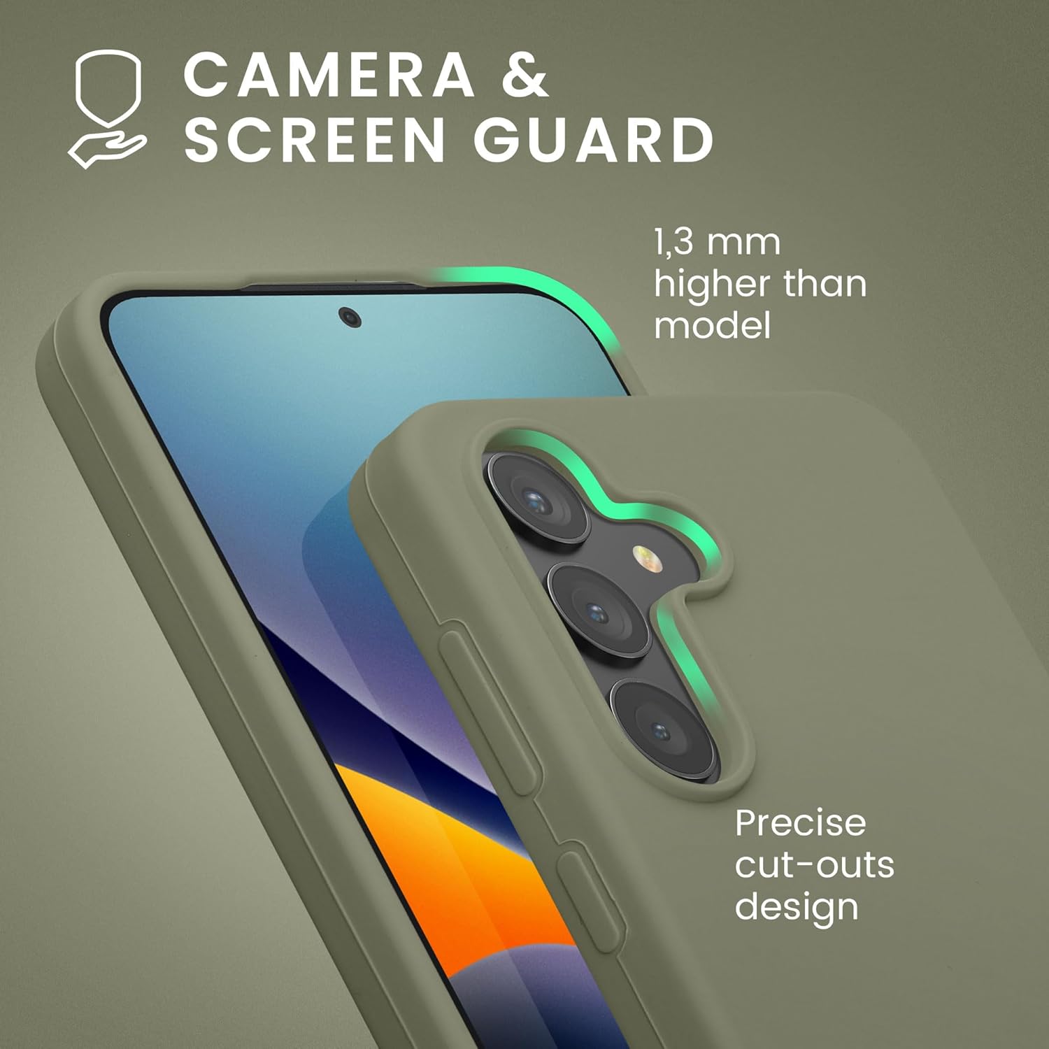 KW Samsung Galaxy S24 Θήκη Σιλικόνης Rubberized TPU - Grey Green