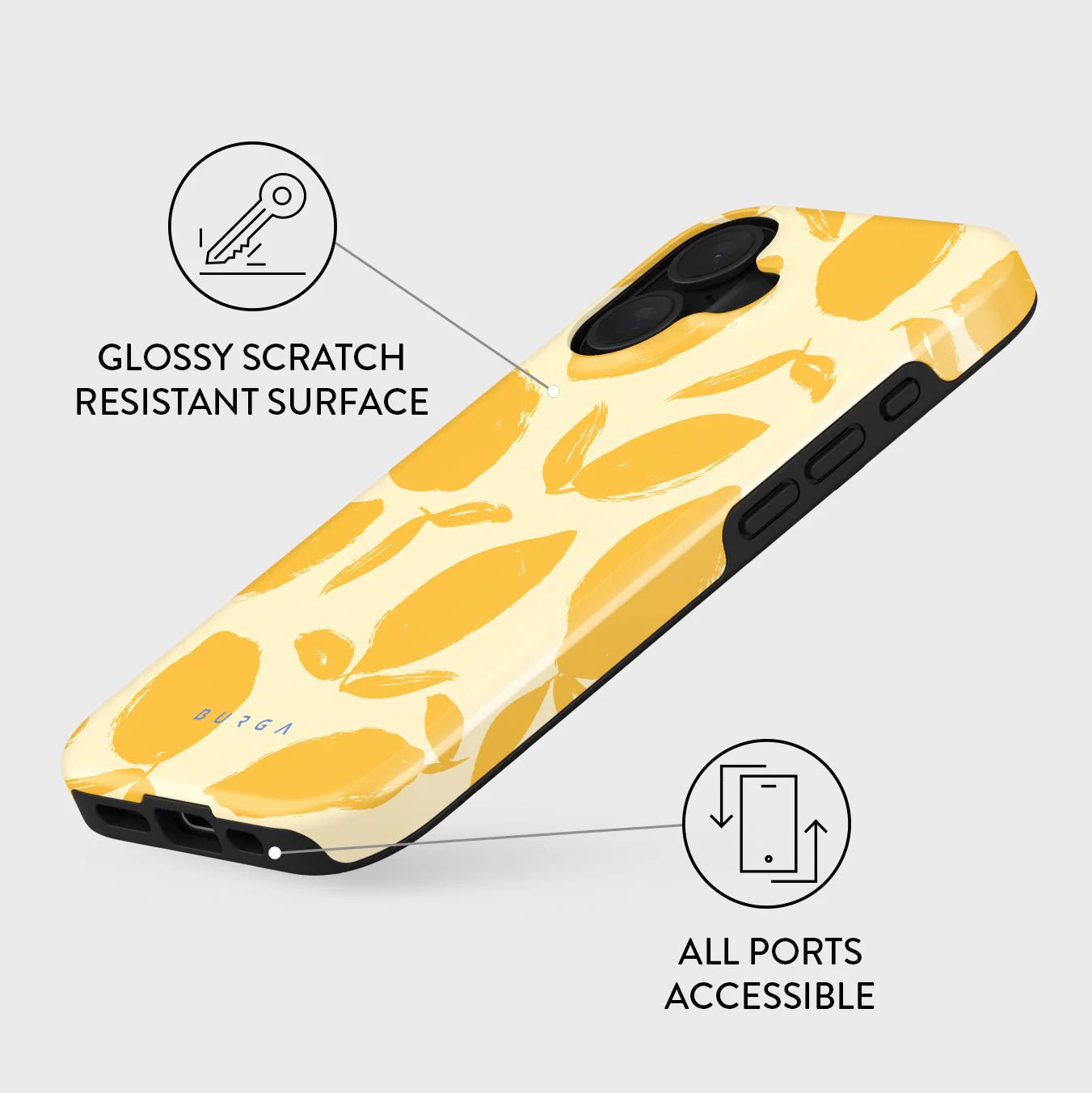 Burga iPhone 16 Fashion Tough MagSafe Σκληρή Θήκη με MagSafe - Lemon Tart