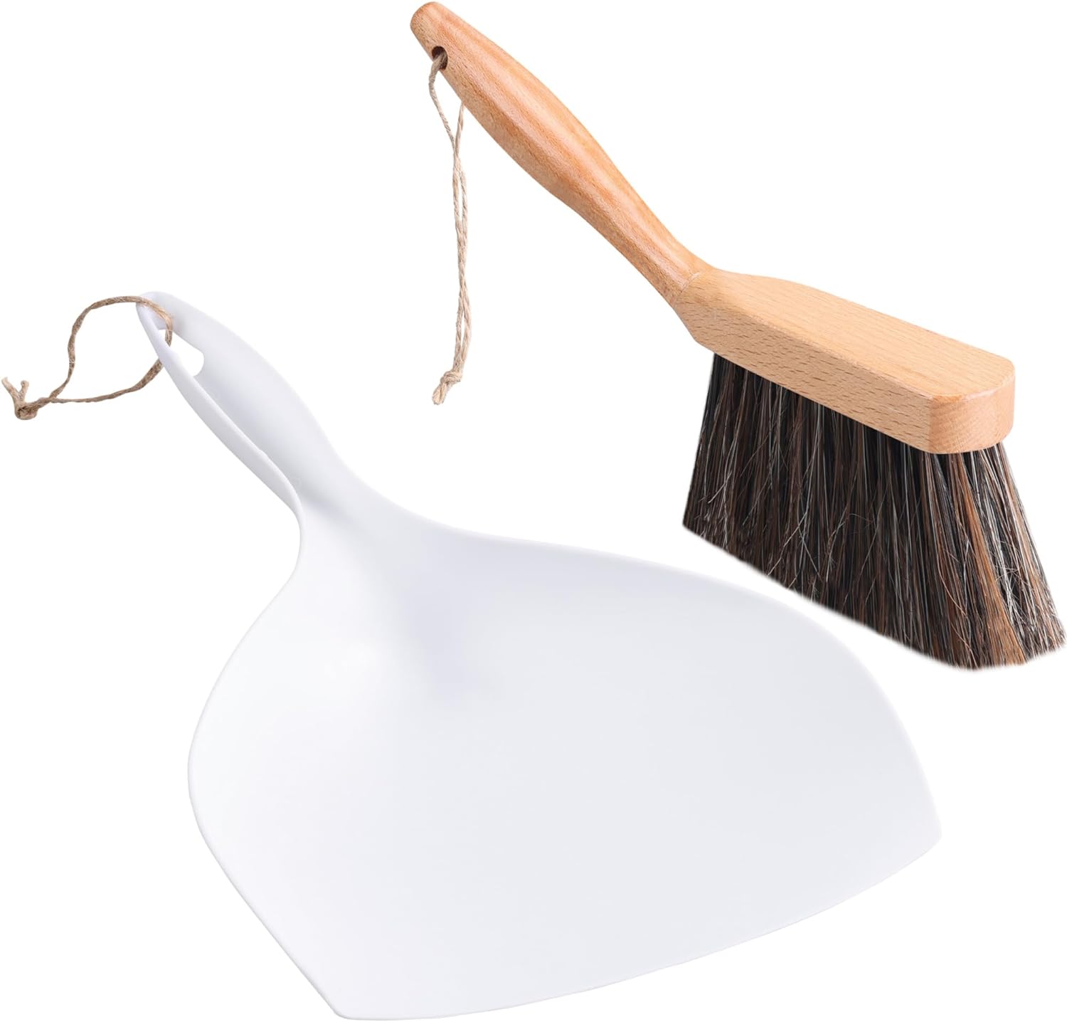 Navaris Σετ με Ξύλινη Σκούπα Χειρός με Πλαστικό Φαράσι - White / Brown - 61966.02