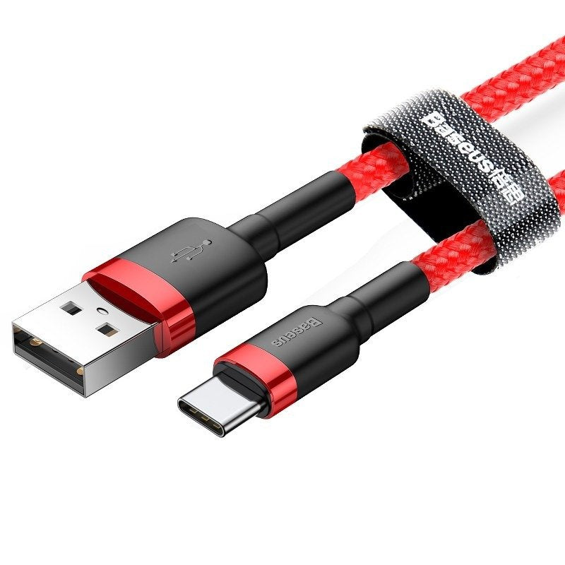 Baseus Cafule Cable Type-C 3A - Καλώδιο Γρήγορης Φόρτισης Type-C 1M - Red - CATKLF-B09