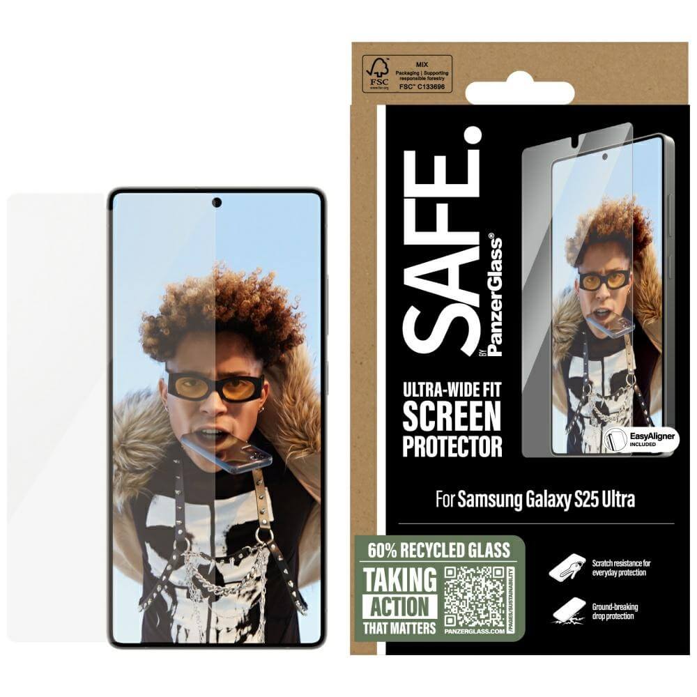 Safe by PanzerGlass Samsung Galaxy S25 Ultra - Ultra-Wide Fit Tempered Glass Αντιχαρακτικό Γυαλί Οθόνης - Διάφανο
