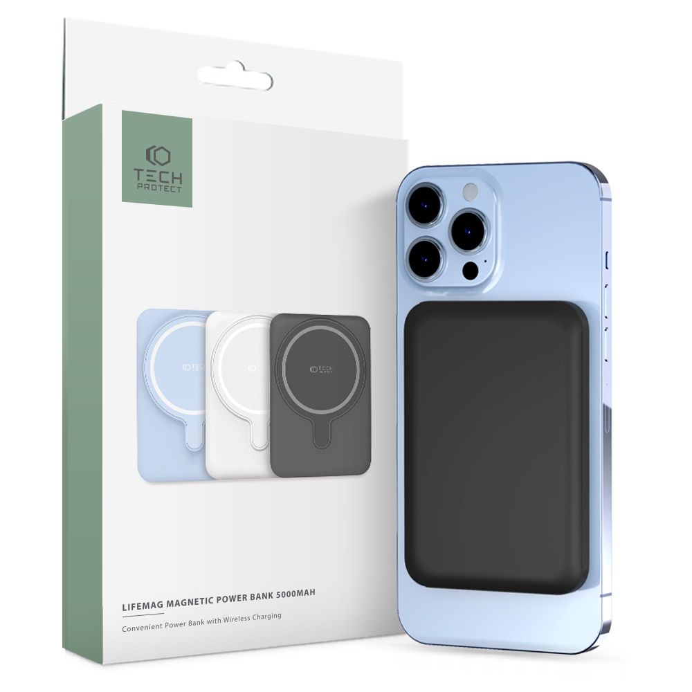 Tech-Protect PB10 Lifemag MagSafe PowerBank Μαγνητικό PowerBank Κινητού 5000 mAh - Black