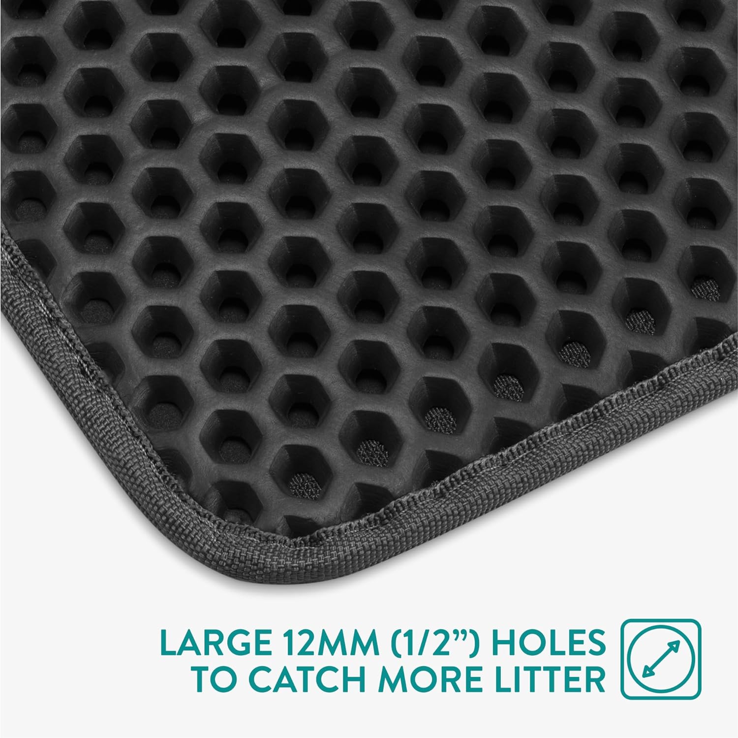 Navaris Χαλάκι Τουαλέτας Γάτας που Παγιδεύει την Άμμο από Υλικό EVA - 61 x 38 x 1.5cm - Grey - 61523.22