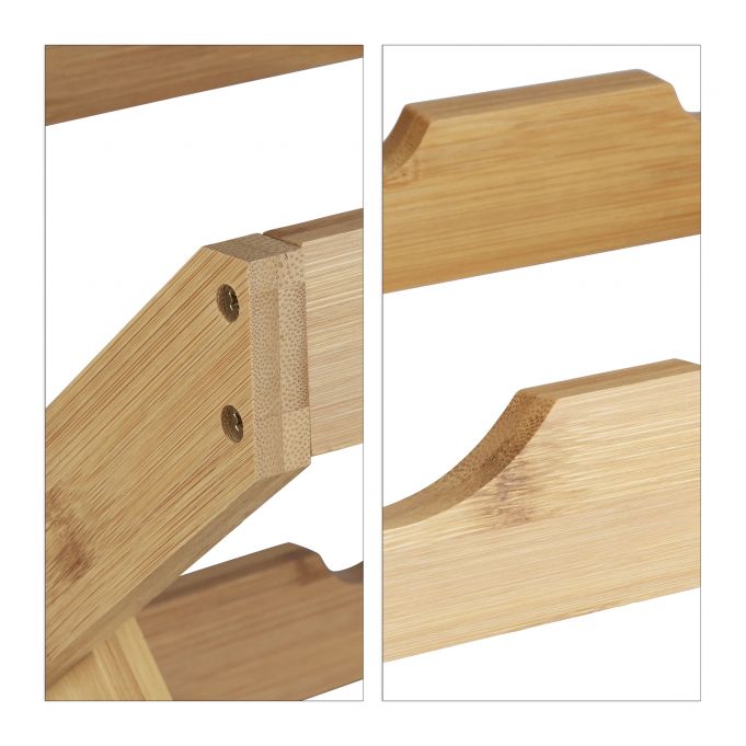 Relaxdays X Shape Βάση Κρασιού από Μπαμπού - Natural - 4052025227586