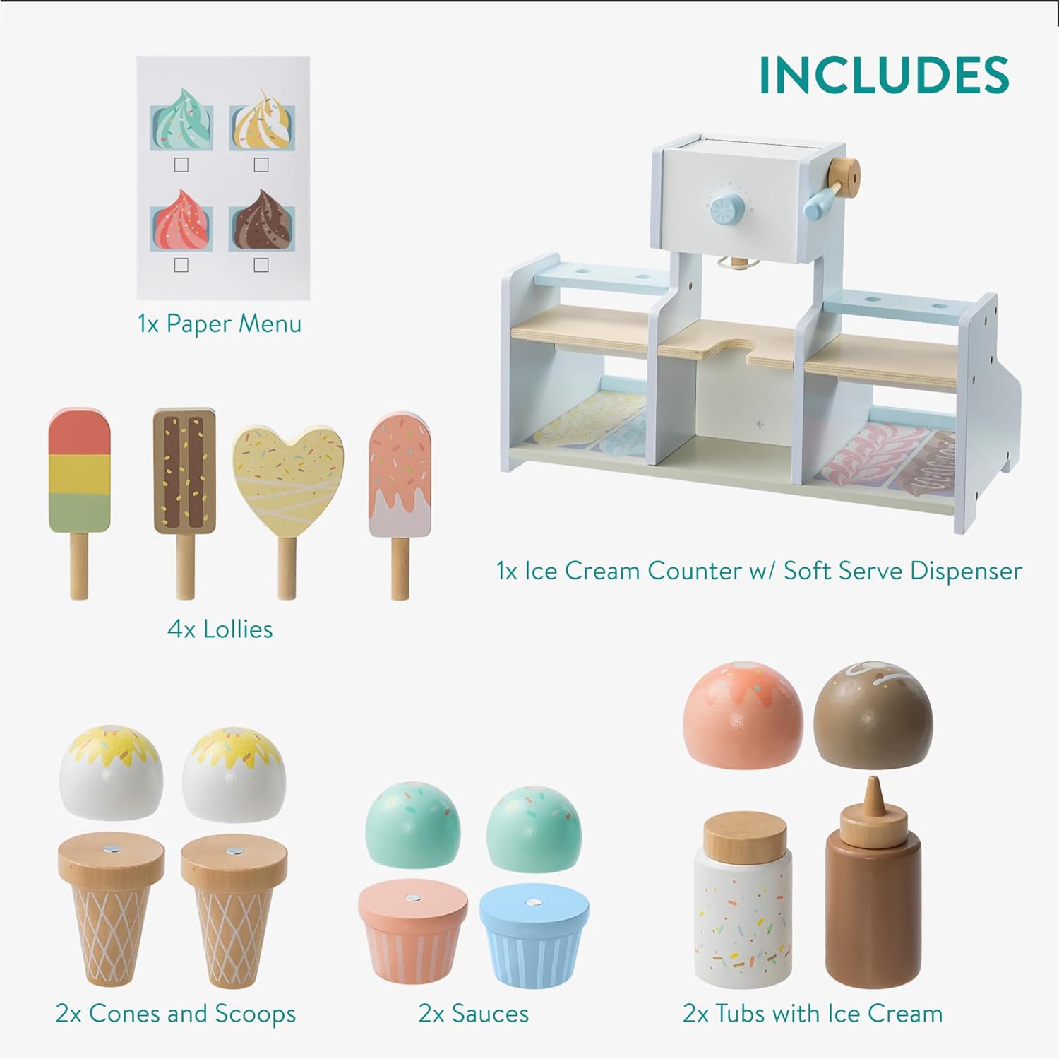 Navaris Ξύλινο Παιχνίδι Παγωτατζίδικo - Multicolor