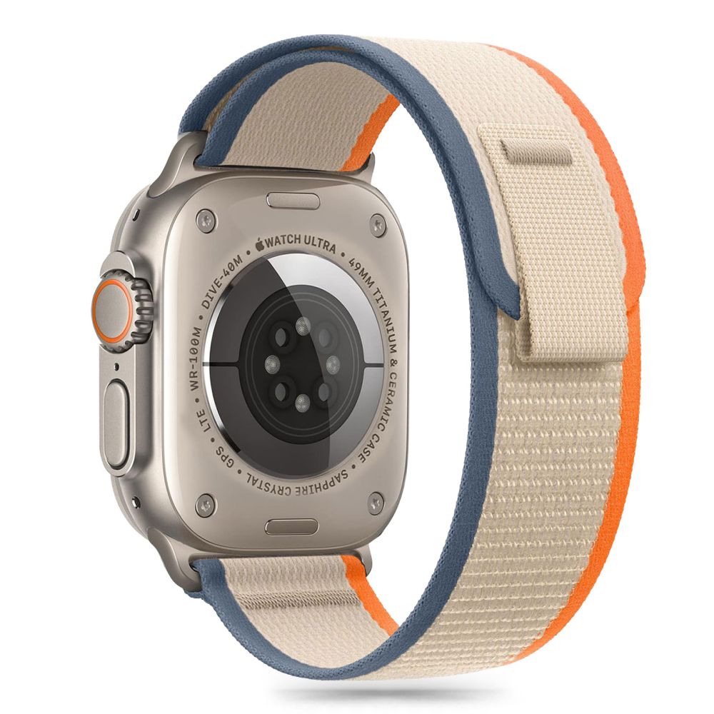 Tech - Protect Λουράκι Apple Watch 4/5/6/7/8/9/10/11 - SE (1/2/3) - ULTRA (1/2/3) - 44/45/46/49mm Nylon Stripe - Cream / Orange