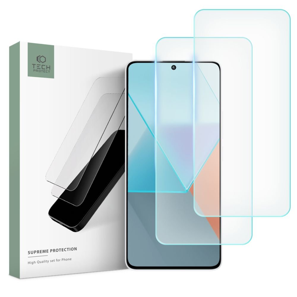 Tech - Protect Xiaomi Redmi Note 13 5G / Redmi Note 13 Pro 4G / Redmi Note 13 Pro 5G Supreme 9H 0.3mm Tempered Glass Αντιχαρακτικό Γυαλί Οθόνης - 2 Τεμάχια - Διάφανα