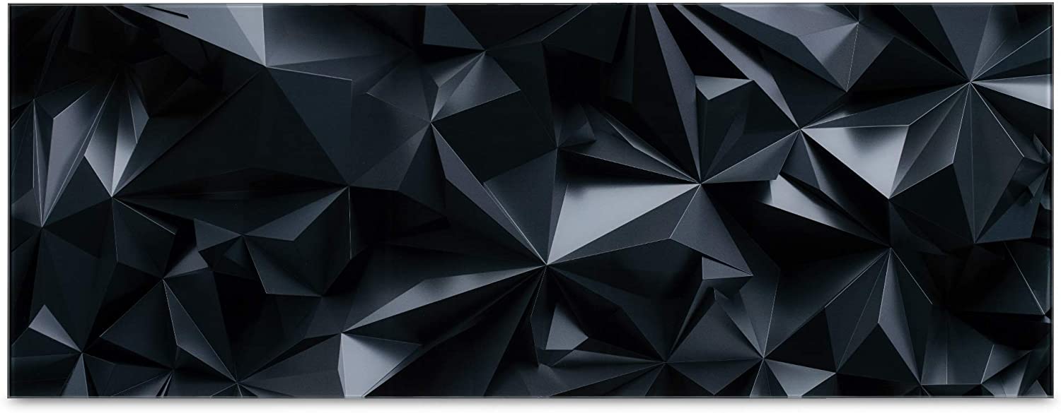Navaris Μαγνητικός Γυάλινος Πίνακας - 80 x 30cm - Design Dark Stereoscopic - Black - 53031.01