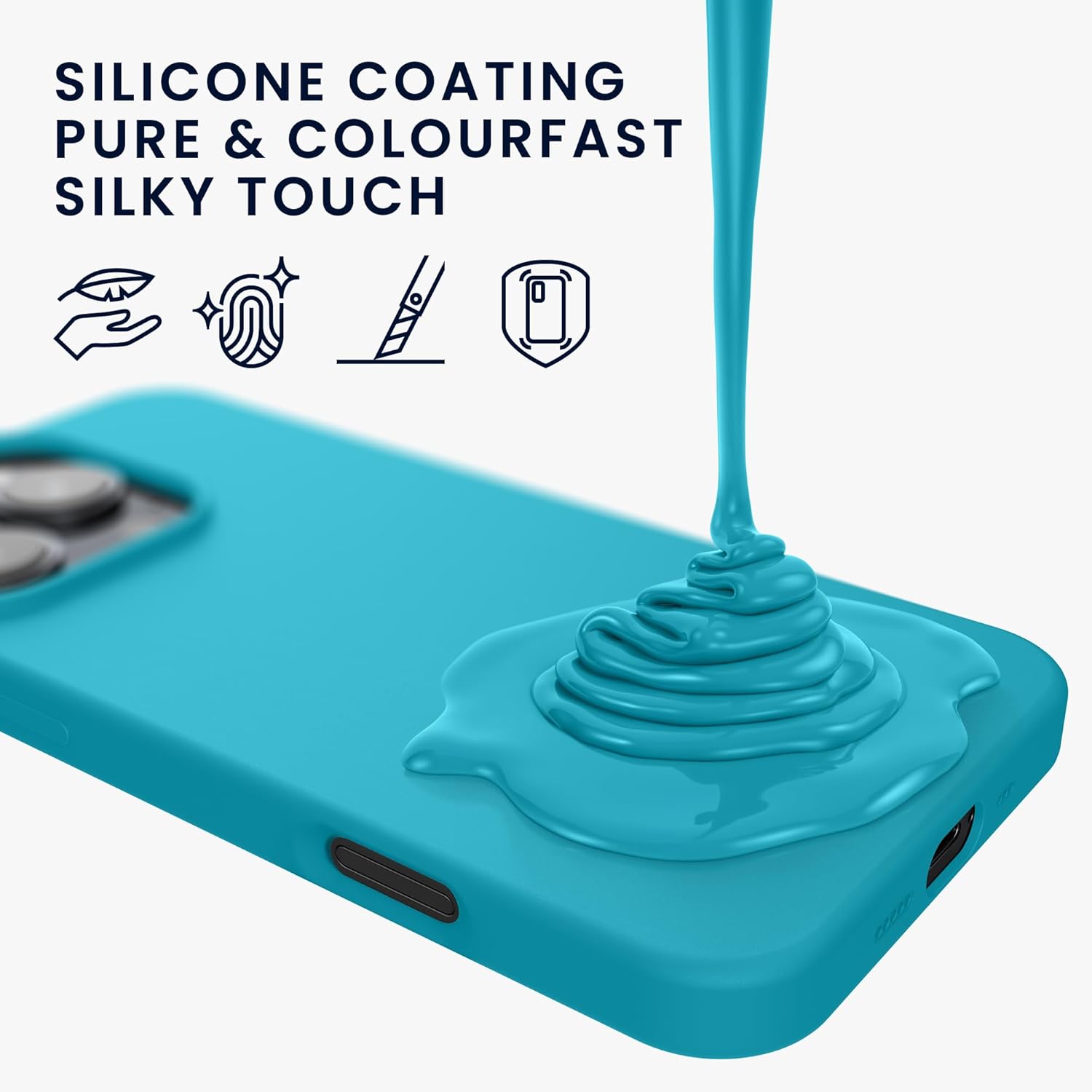 KW iPhone 16 Pro Θήκη Σιλικόνης Rubberized TPU - Cool Glacier