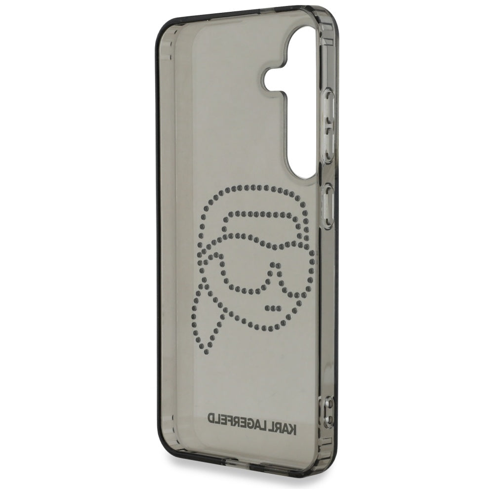 Karl Lagerfeld Samsung Galaxy S25 - Rhinestones Karl Head Logo - Σκληρή Θήκη με Πλαίσιο Σιλικόνης - Black - KLHCS25SHKHDCELK