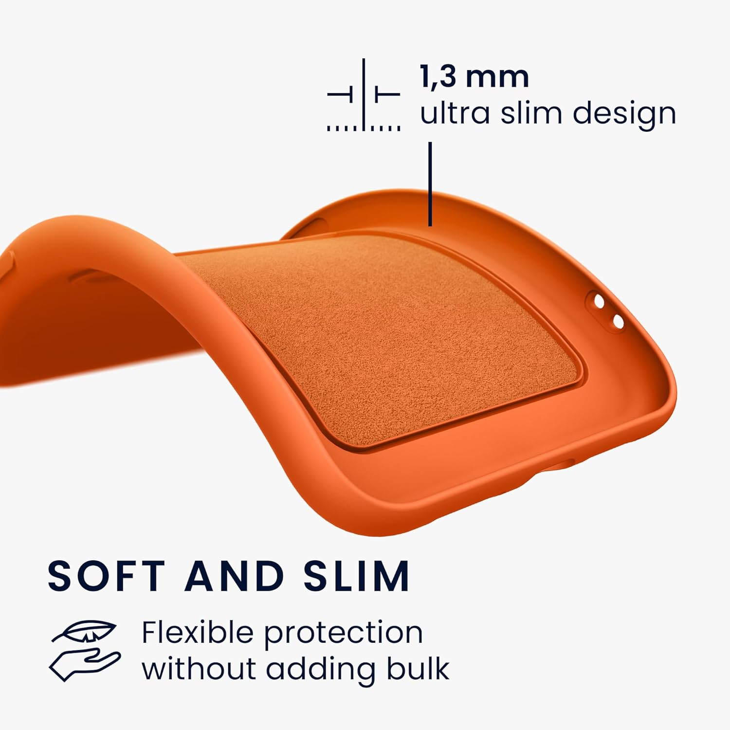 KW iPhone 15 Pro Θήκη Σιλικόνης TPU με Υποδοχή για Κάρτα - Orange