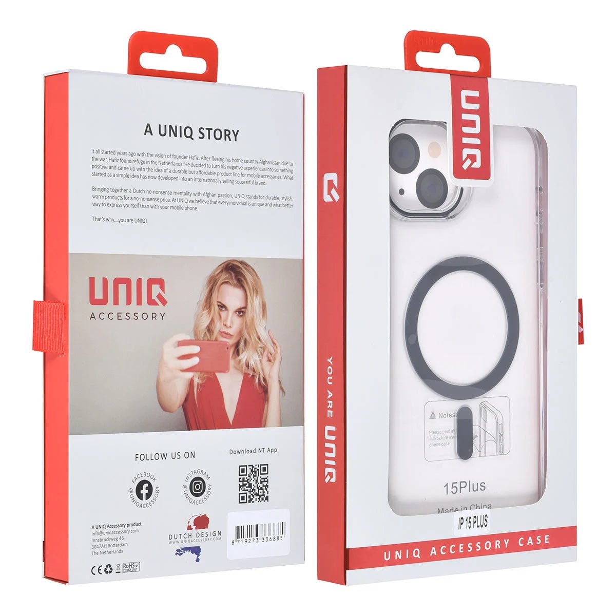 Tuniq iPhone 15 Plus / 14 Plus - MagSafe Σκληρή Θήκη με Πλαίσιο Σιλικόνης - Διάφανη / Μαύρη
