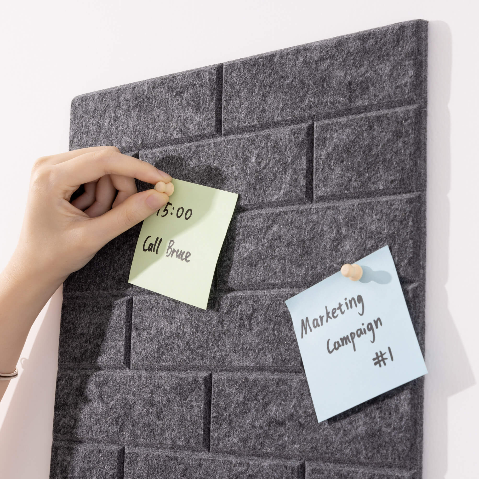 Navaris Σετ με 6 Πλαίσια Ανακοινώσεων από Τσόχα - Design Brick - Grey - 57658.22