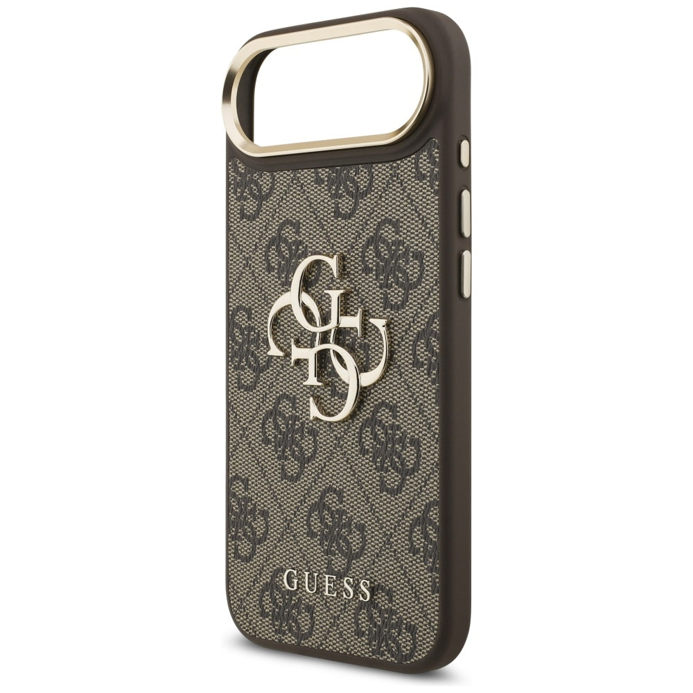 Guess iPhone Air - 4G Big 4G Classic Logo - Σκληρή Θήκη με Πλαίσιο Σιλικόνης και Επένδυση από Οικολογικό Δέρμα - Brown / Gold - GUHCP17M4GMGCBR