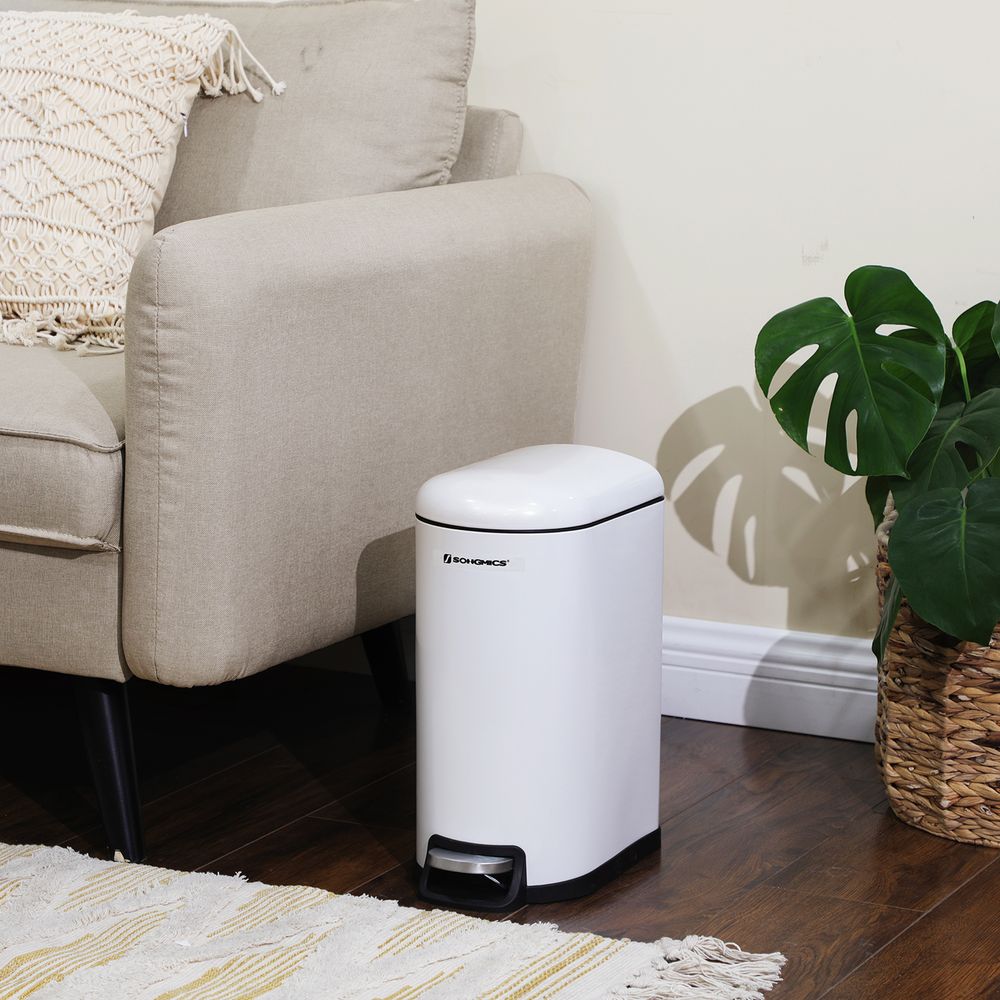 Songmics Κάδος Απορριμμάτων για το Μπάνιο - 10L - Cloud White - LTB10WT