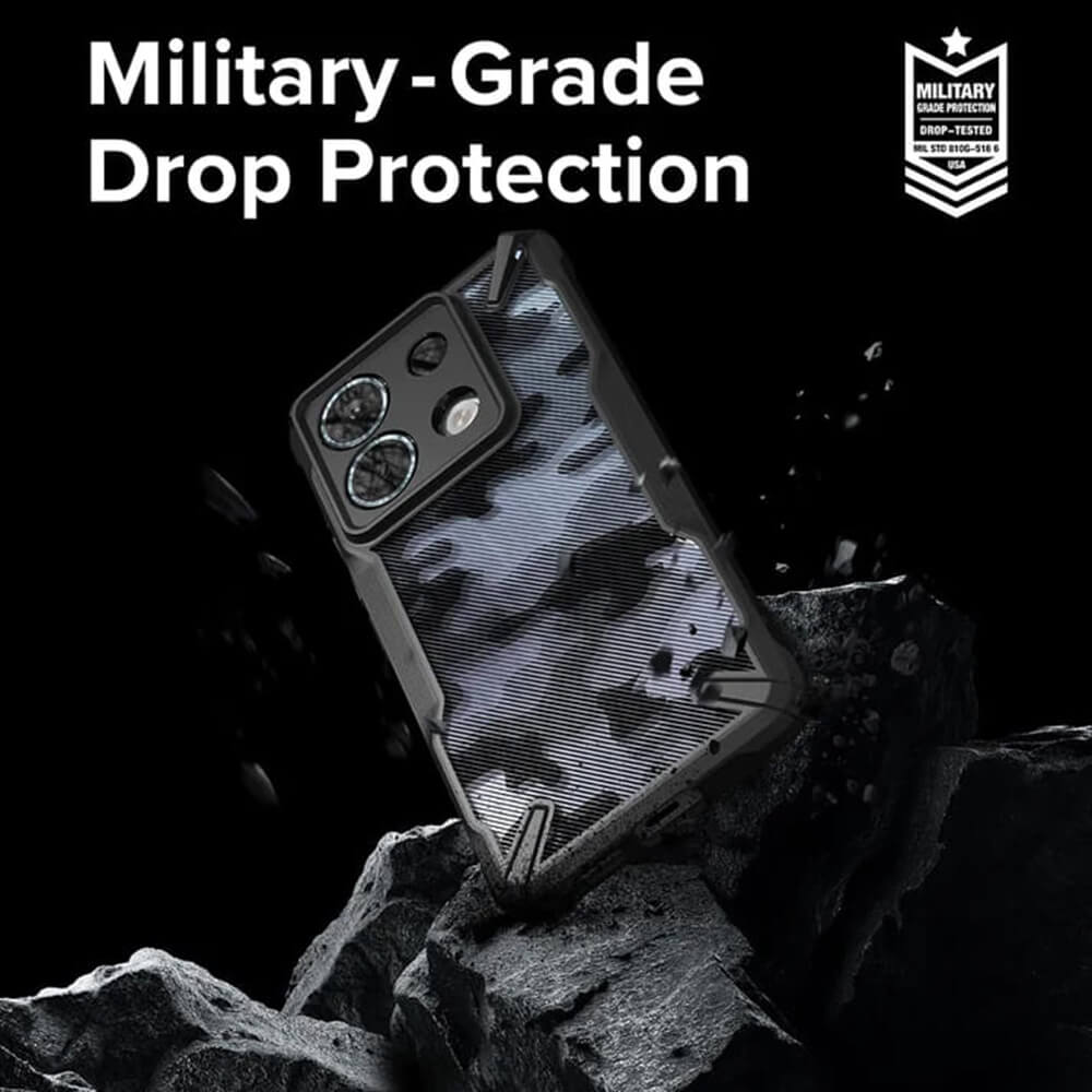 Ringke Xiaomi Redmi Note 13 Pro 5G / Poco X6 - Fusion X - Σκληρή Θήκη με Πλαίσιο Σιλικόνης - Camo Black