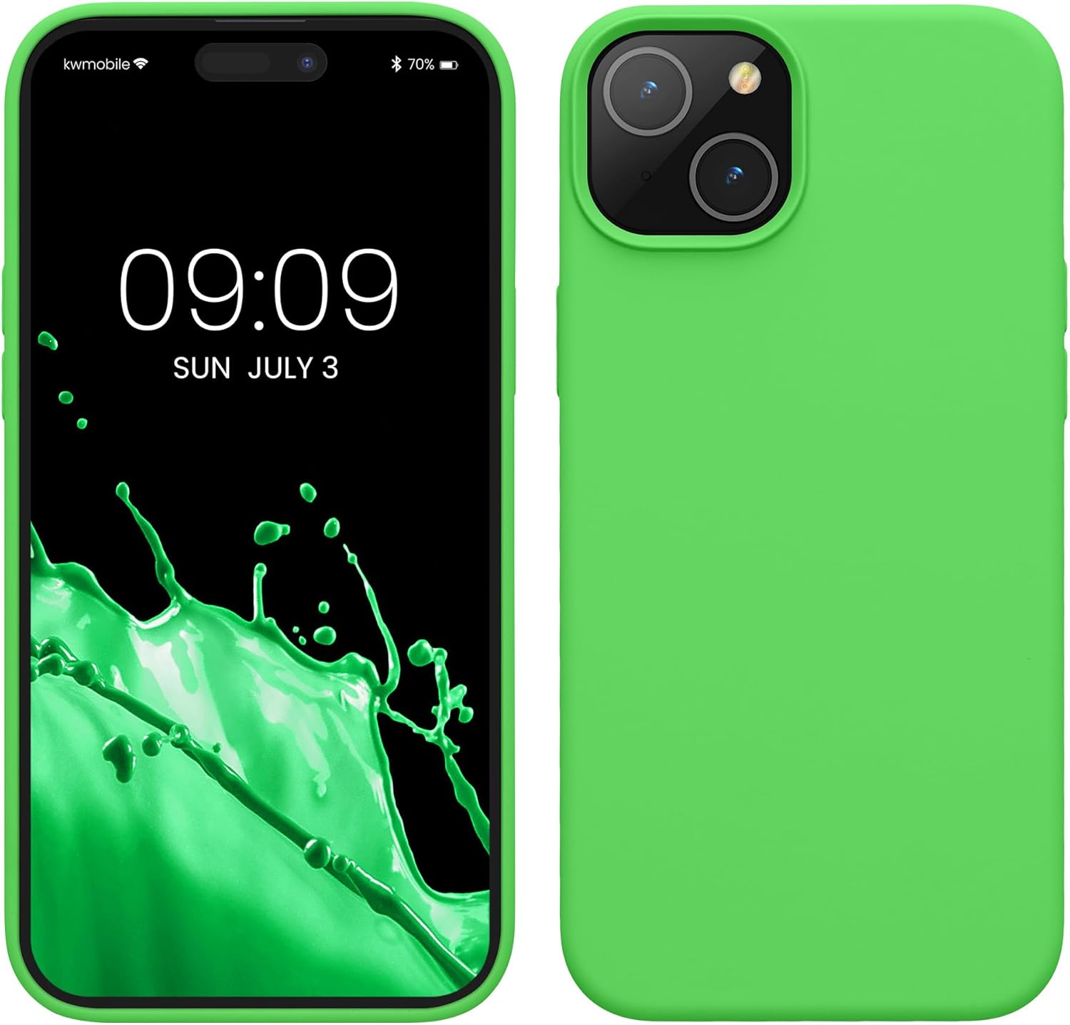 KW iPhone 15 Plus Θήκη Σιλικόνης Rubberized TPU - Lime Green