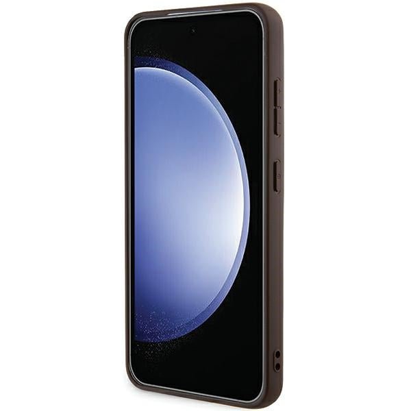 Guess Samsung Galaxy A55 5G - 4G Big Metal Logo - Θήκη με Επένδυση Συνθετικού Δέρματος - Brown - GUHCSA554GMGBR