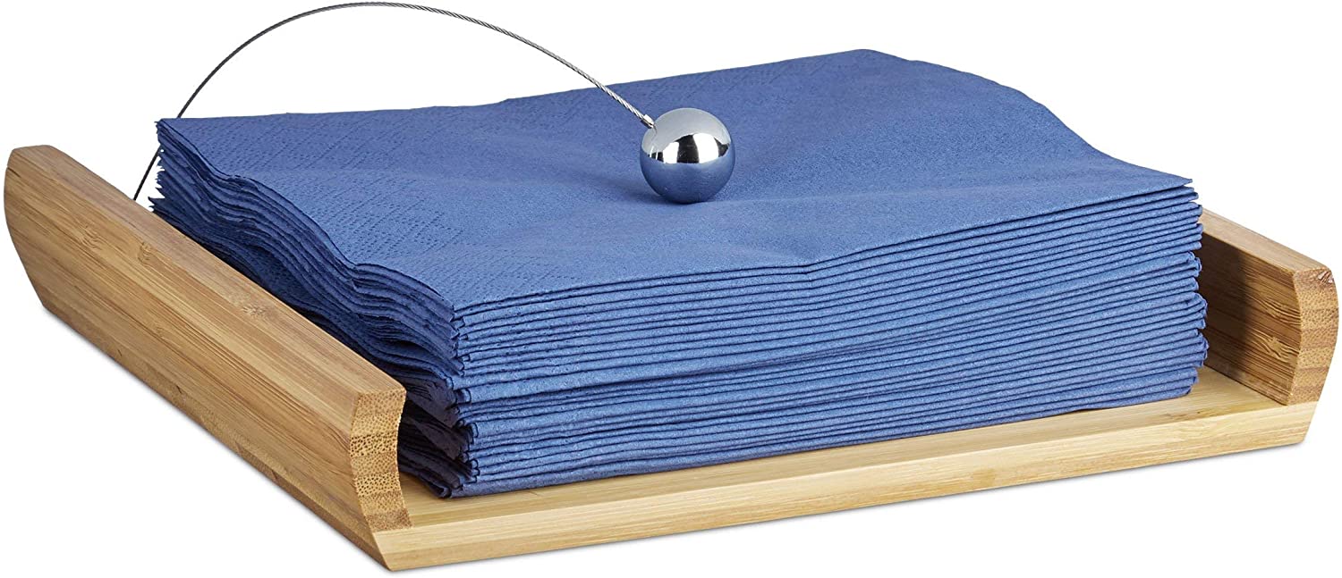 Relaxdays Θήκη για Χαρτοπετσέτες από Μπαμπού - Natural - 4052025209582