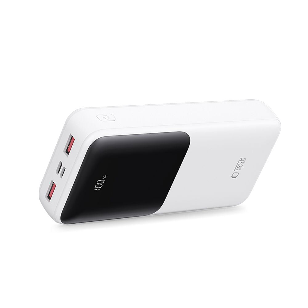Tech-Protect PB02-22.5W Power Bank 20000mAh με 2 Θύρες USB με 1 Θύρα Type-C και 1 Θύρα Micro-USB - White