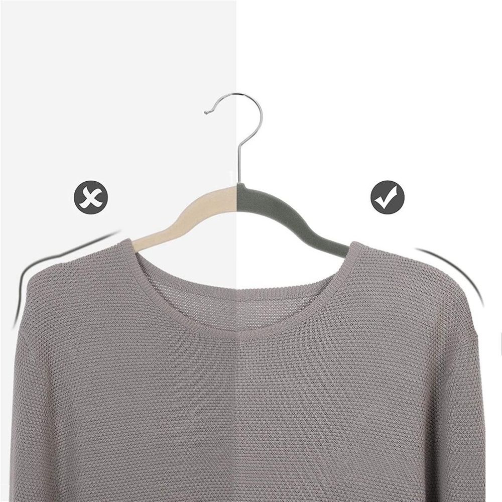 Songmics Σετ με 30 Βελούδινες Κρεμάστρες για Κοστούμι με Οργανωτή Γραβάτας - Grey - CRF26V