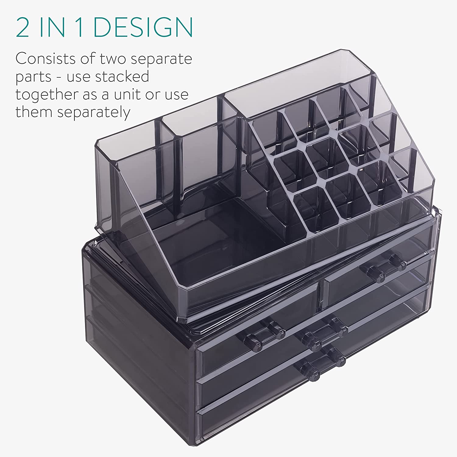 Navaris Make Up Storage Organizer Διοργανωτής Καλλυντικών - Black - 54656.01