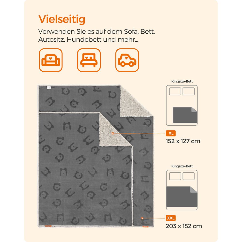 Feandrea Κουβέρτα / Κρεβάτι για Κατοικίδια - 152 x 127 cm - Grey - PPB060G01