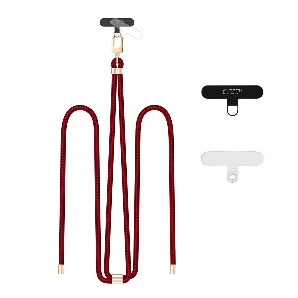 Tech-Protect C7S Rope CrossBody Strap - Universal Λουράκι για Θήκη Κινητού - Mulberry / Gold