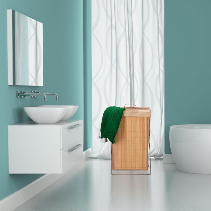 Relaxdays Πτυσσόμενο Καλάθι Απλύτων από Μπαμπού - Natural - 4052025939205