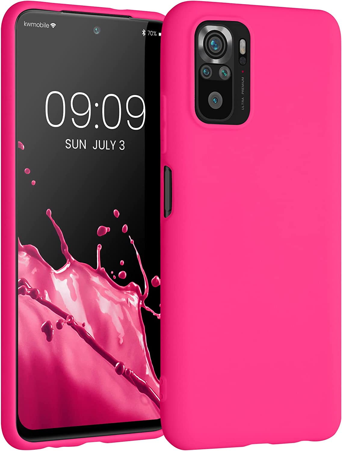 KW Xiaomi Redmi Note 10 / Note 10s / Poco M5s Θήκη Σιλικόνης TPU - Neon Pink - 54541.77