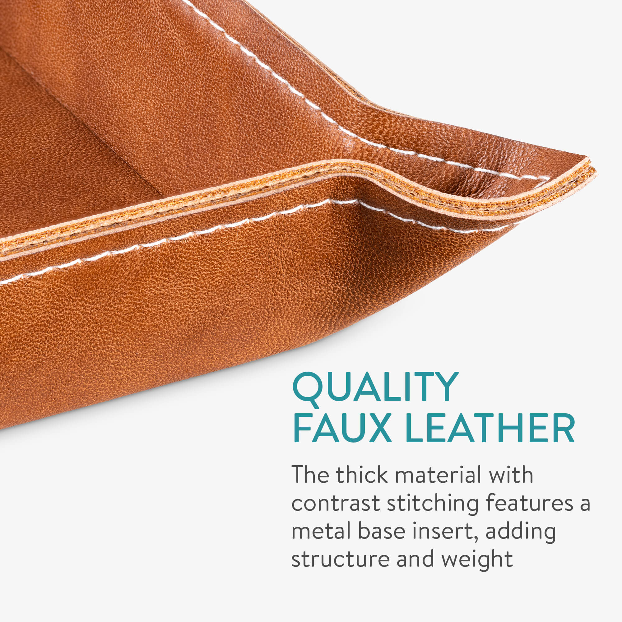 Navaris Σετ με 2 Δίσκους Αποθήκευσης με Διαχωριστικά από Δερματίνη - Brown - 58080.05