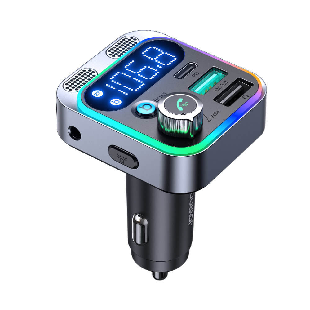 Joyroom JR-CL16 Bluetooth 5.0 FM Transmitter για Αναπαραγωγή Μουσικής / Κλήσεις / Φόρτιση Κινητών στο Αυτοκίνητο 48W - Black