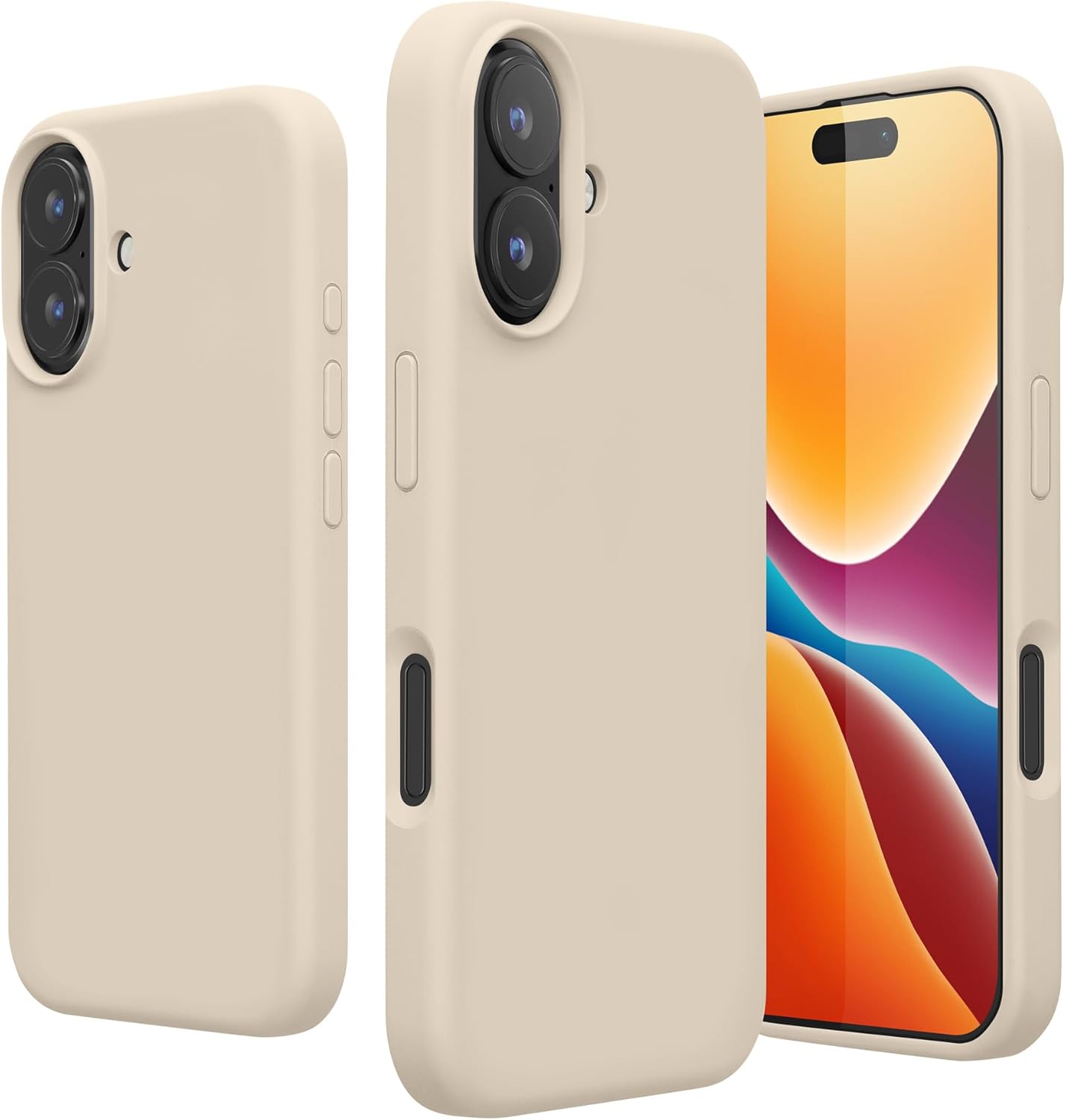KW iPhone 16 Θήκη Σιλικόνης Rubberized TPU - Cream