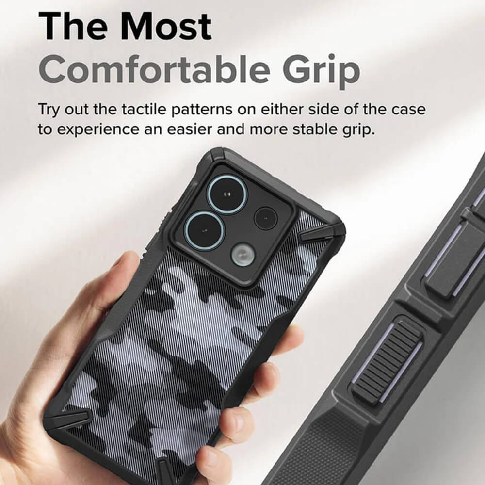 Ringke Xiaomi Redmi Note 13 Pro 5G / Poco X6 - Fusion X - Σκληρή Θήκη με Πλαίσιο Σιλικόνης - Camo Black