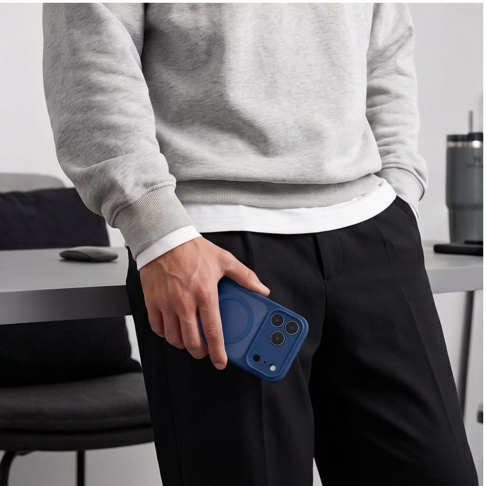 Tech-Protect iPhone 17 Pro / 18 Pro - Σκληρή Θήκη με Πλαίσιο Σιλικόνης και MagSafe - BasicMag - Matte Deep Blue