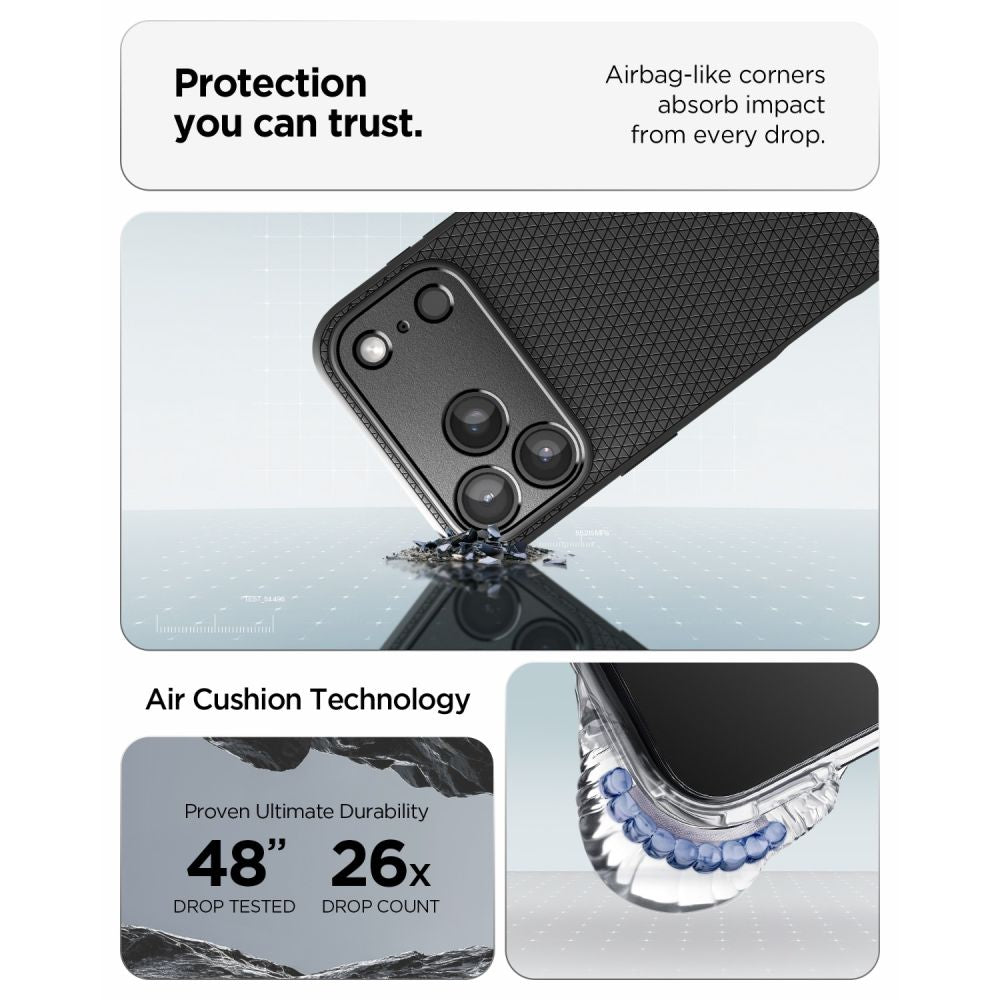 Spigen iPhone 18 Pro / iPhone 17 Pro - Θήκη Σιλικόνης - Liquid Air - Matte Black