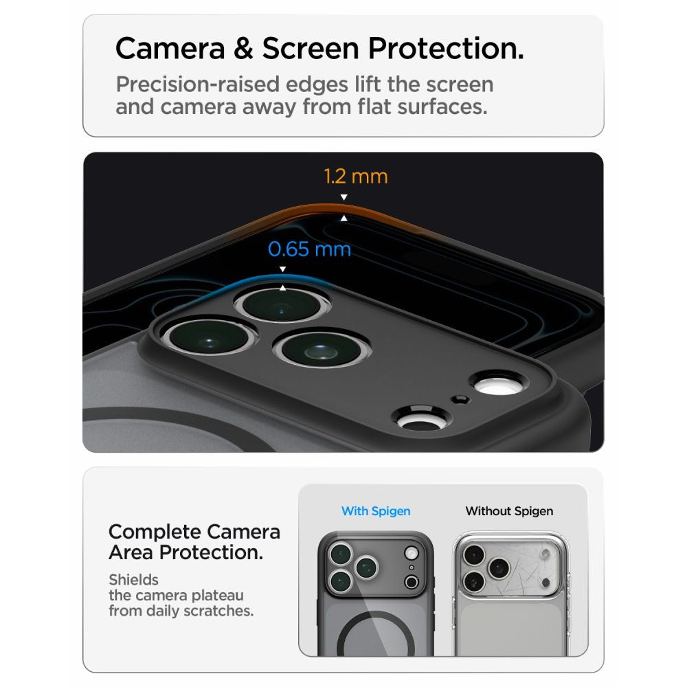 Spigen iPhone 18 Pro / iPhone 17 Pro - Σκληρή Θήκη με Πλαίσιο Σιλικόνης Και MagSafe - Ultra Hybrid Mag - Frost Black